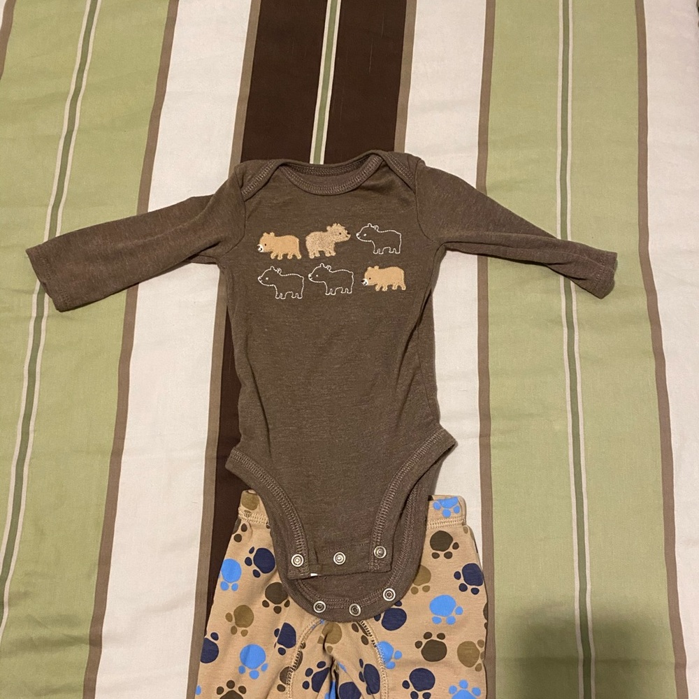 0-3m onesie and pants.